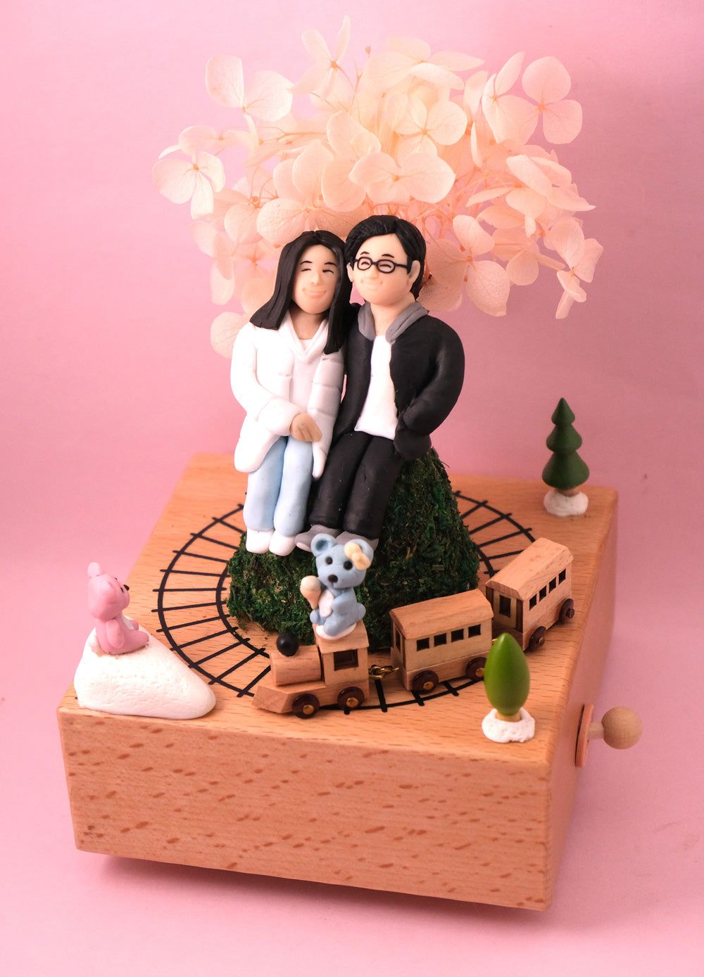 Customized Rotating Music Box with Figurines