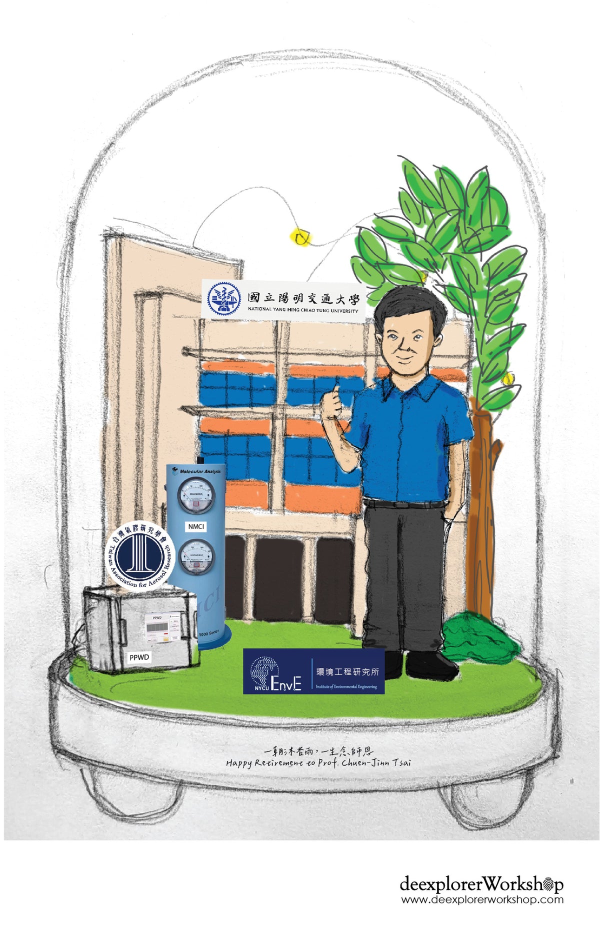 榮休記念小禮品,內有LED燈效,可客製名字.提供相片客製人物造型