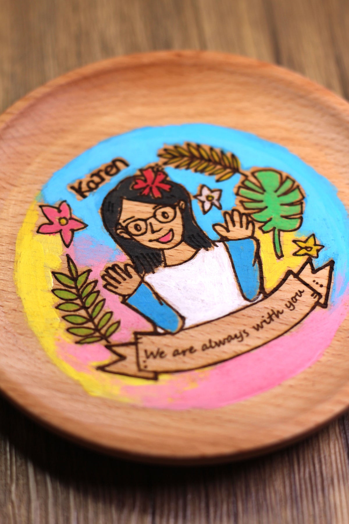 Custom Story Small Wooden Plate - Best Friend Custom Edition (Special discounts available for multiple orders of the same design)