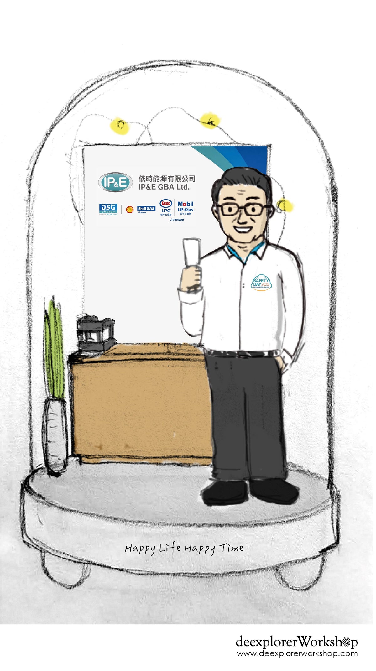 榮休記念小禮品,內有LED燈效,可客製名字.提供相片客製人物造型